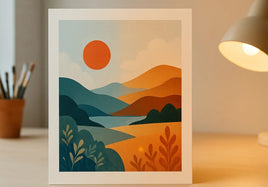Finished art print checked under daylight and warm indoor light