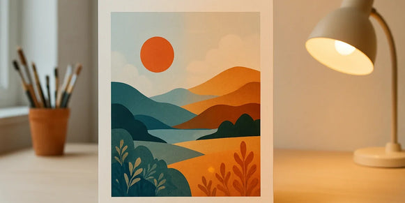 Finished art print checked under daylight and warm indoor light