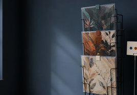 Three limited edition art prints in sleeves with blank color tabs and an inventory card