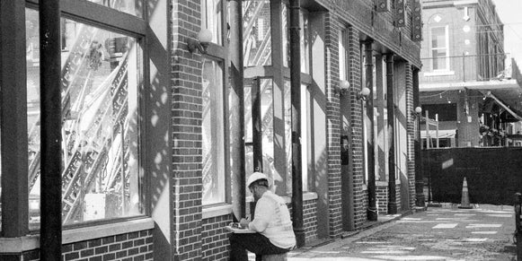 Black-and-white medium-format film photograph by Derrick Buckner