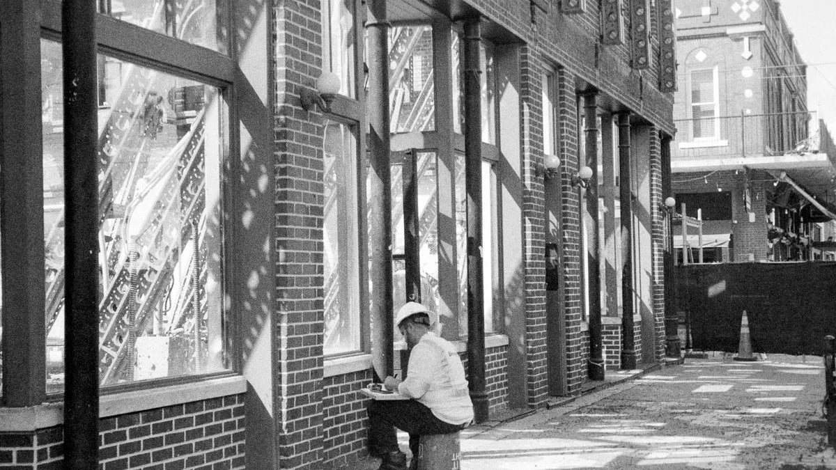 Black-and-white medium-format film photograph by Derrick Buckner