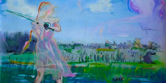 Fly Fishing, a landscape painting by Phoebe Legere