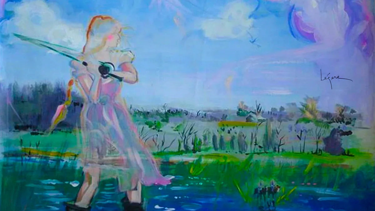 Fly Fishing, a landscape painting by Phoebe Legere