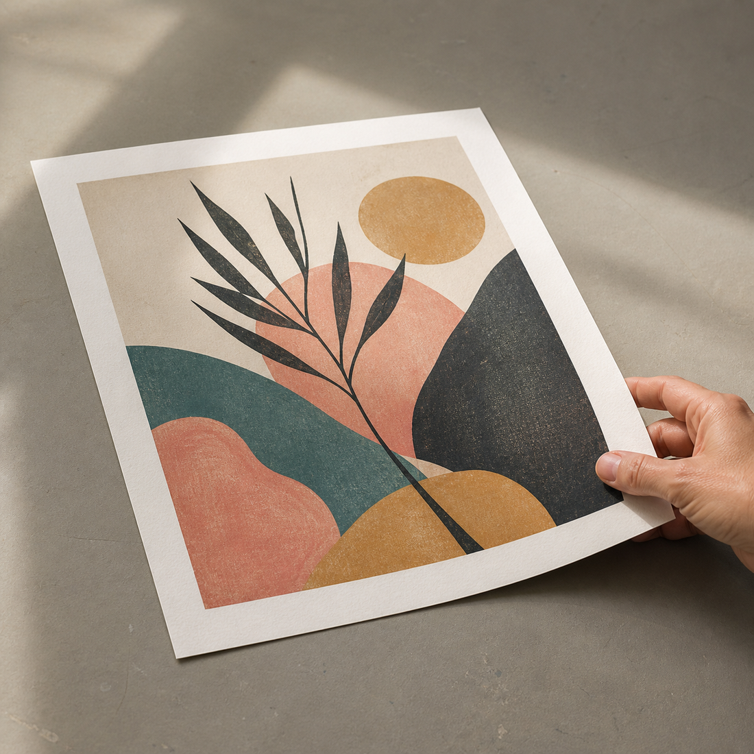 A loose Test Print being evaluated by hand