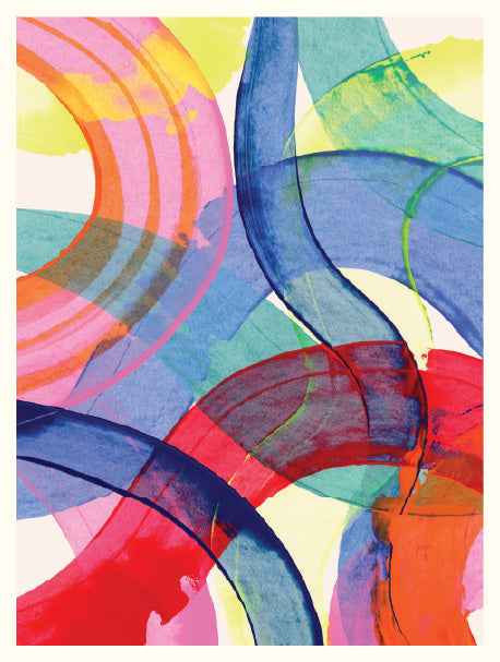 Abstract translucent color swirl print