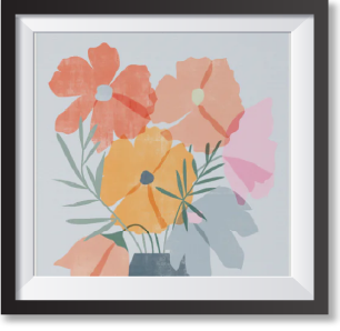 Framed pastel floral print