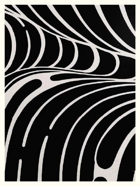 Black and white flowing line artwork print