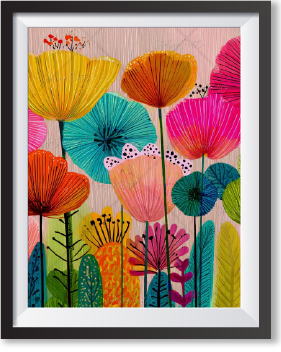 Framed wildflower print